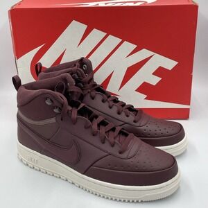 Nike Court Vision Mid-Top Winter Basketball Sneakers Size 10 Burgundy Crush NEW